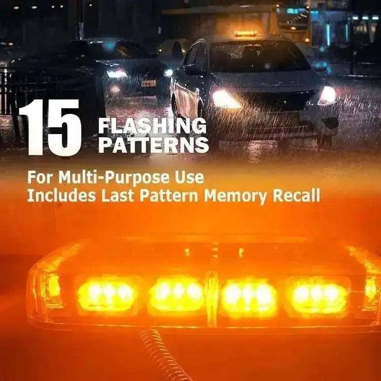 Amber-White Magnetic Mounted Emergency LED Light Bar